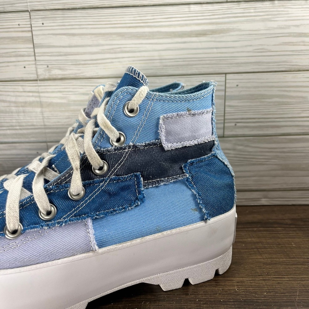 Converse Chuck Taylor All Star High Lugged Denim Patchwork Women's Shoes - W 7.5 - Picture 4 of 11